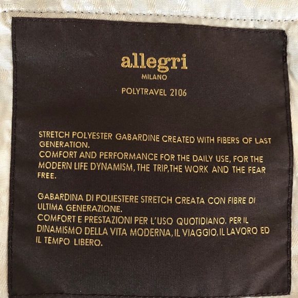 NEW!! Allegri Milano Polytravel Gabardine - Picture 7 of 11